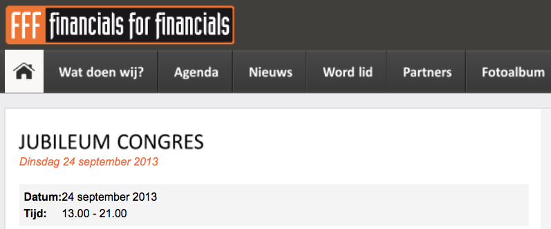 Spreken bij Jubileumcongres Financials For Financials