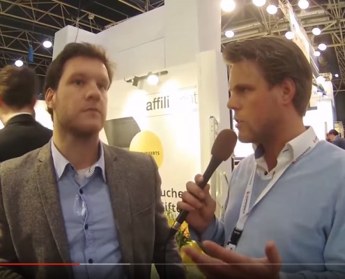 In gesprek over Affiliate marketing met Justus Kamerbeek van Daisycon op de Webwinkelvakdagen 2016 in de Jaarbeurs in Utrecht.